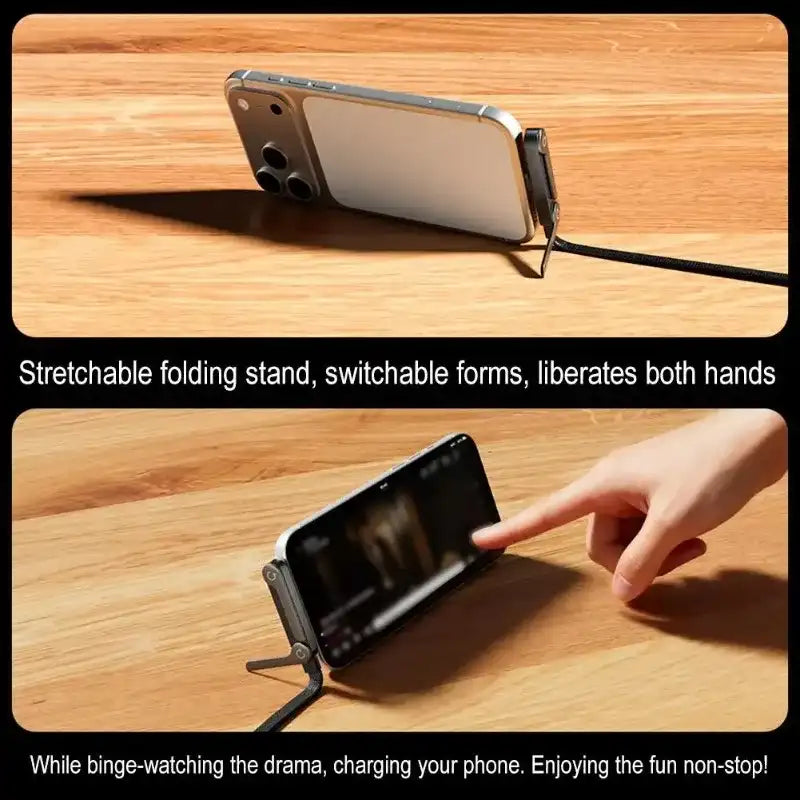 Type-C Fast Charging Cable with Foldable Phone Stand