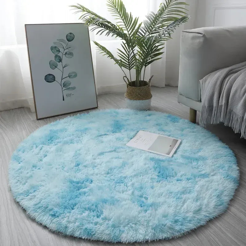 Super Soft Round Plush Rug – Fluffy Thick Pile Carpet for Living Room & Bedroom