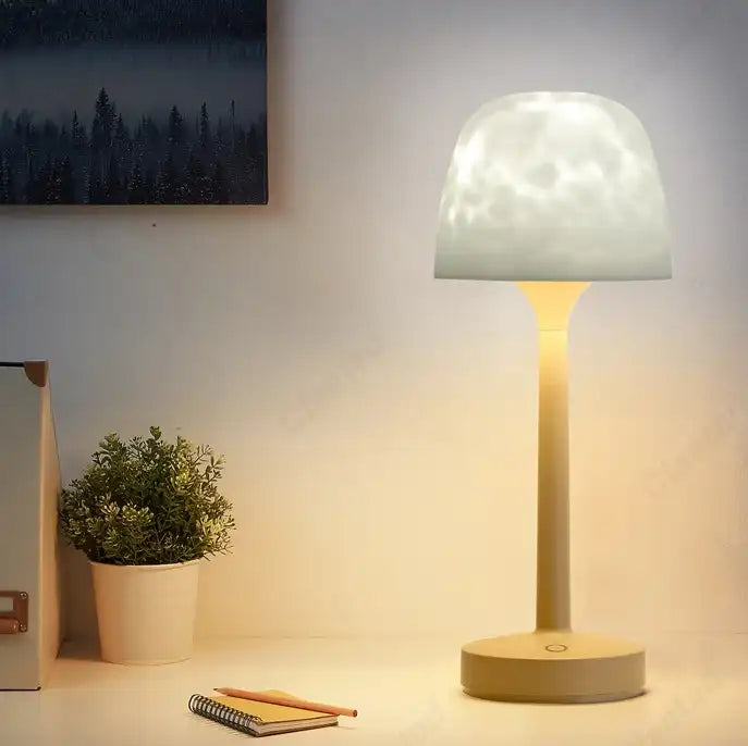 Mushroom Table Lamp with Water Ripple Projection