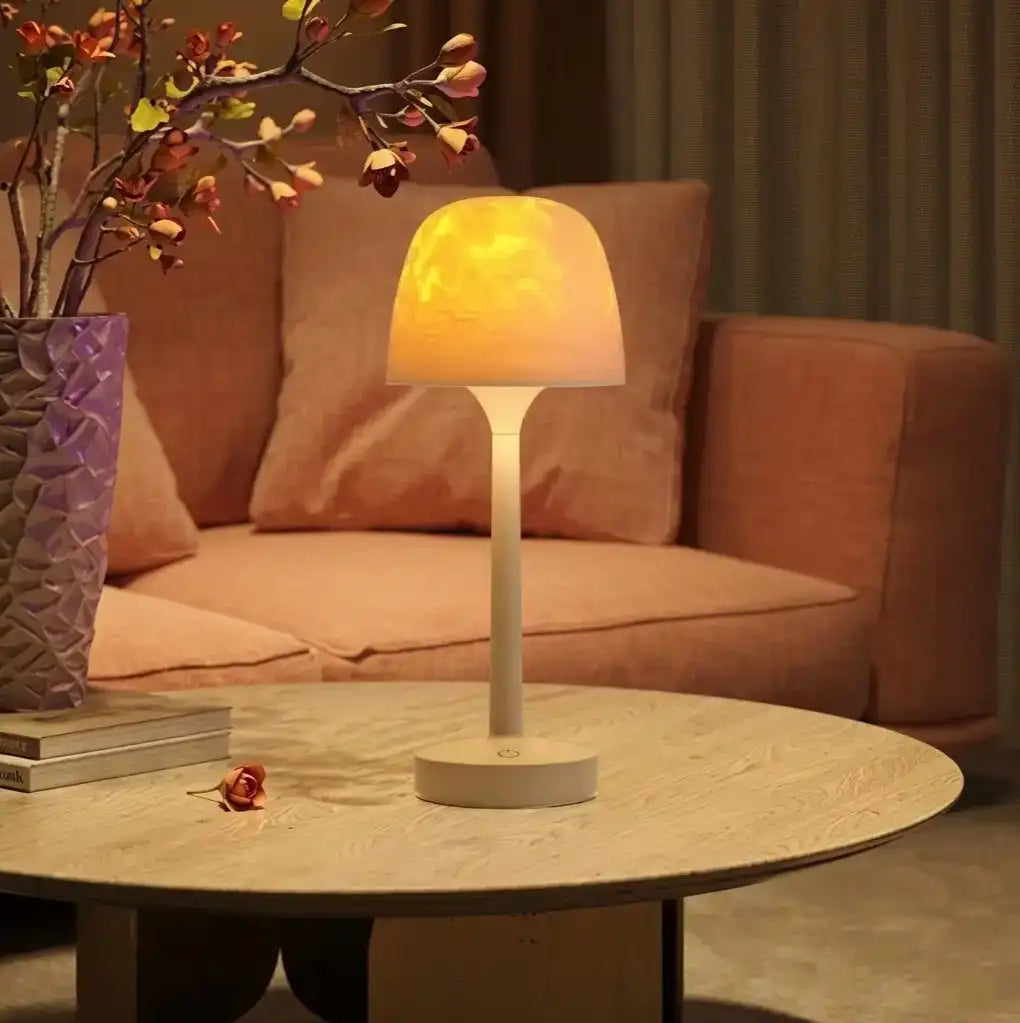 Mushroom Table Lamp with Water Ripple Projection
