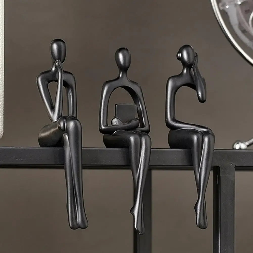 Nordic Thinker Figurine – Minimalist Shelf-Sitting Sculpture