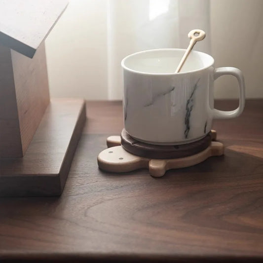 Black Walnut Turtle Insulation Mat – Anti-Scald Tea Coaster & Decor