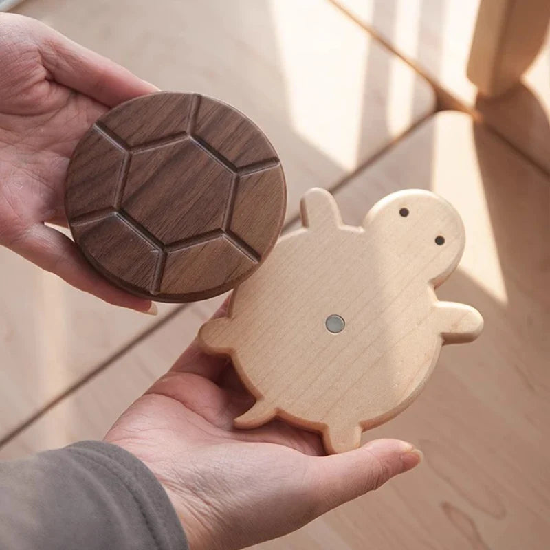 Black Walnut Turtle Insulation Mat – Anti-Scald Tea Coaster & Decor