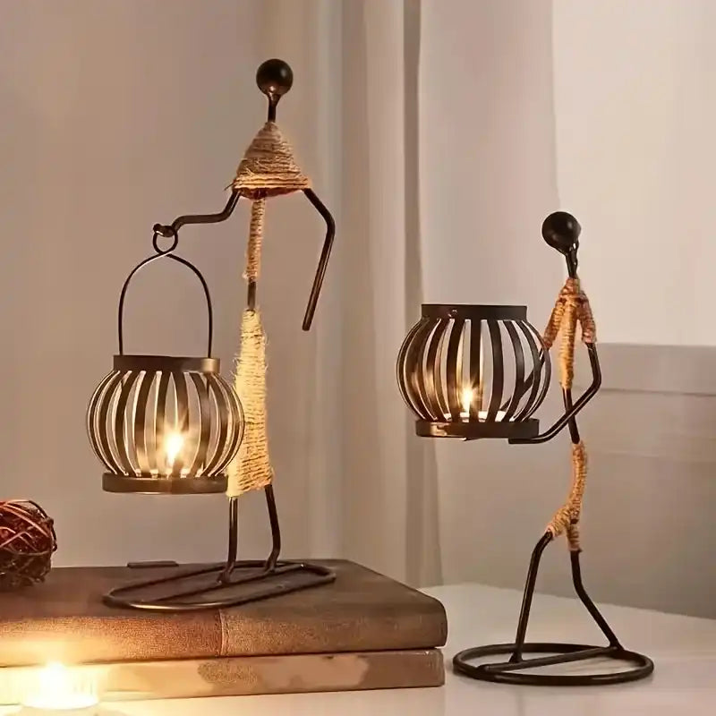 Nordic Metal Candlestick - Abstract Character Sculpture Candle Holder Decor
