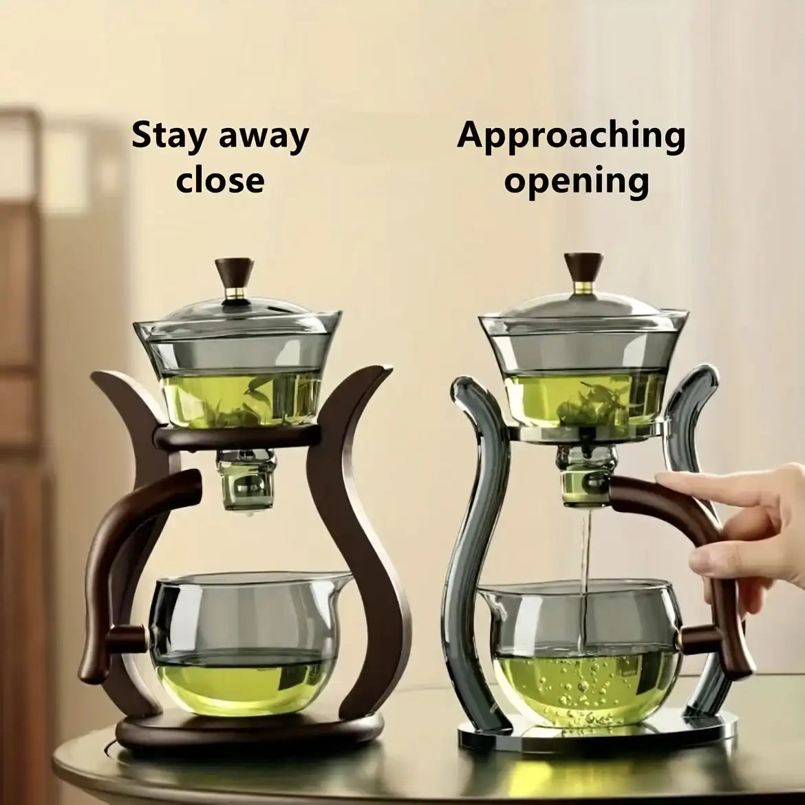 Semi-Automatic Glass Tea Set - Magnetic Drip Infuser, Teapot & Teacup Set