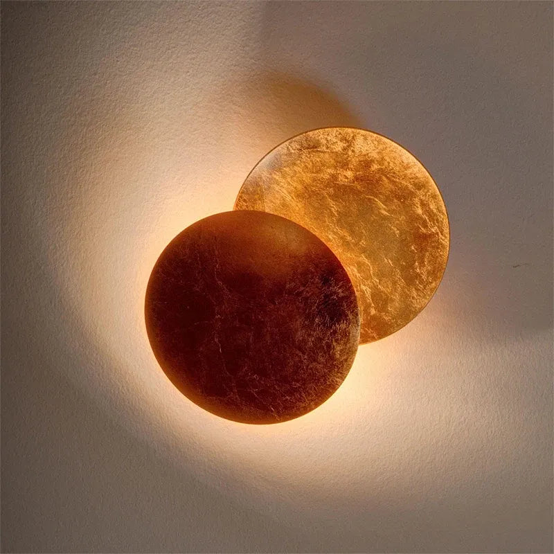 Moon Eclipse LED Wall Sconce – Modern Gold Round Lamp
