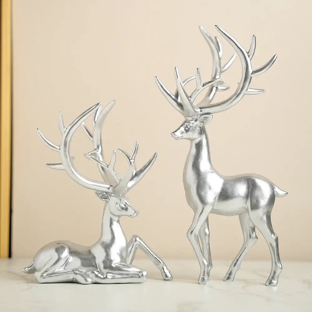 Luxury Elk Ornaments Set - Resin Deer Figurines