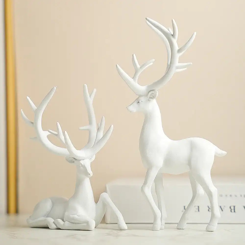 Luxury Elk Ornaments Set - Resin Deer Figurines