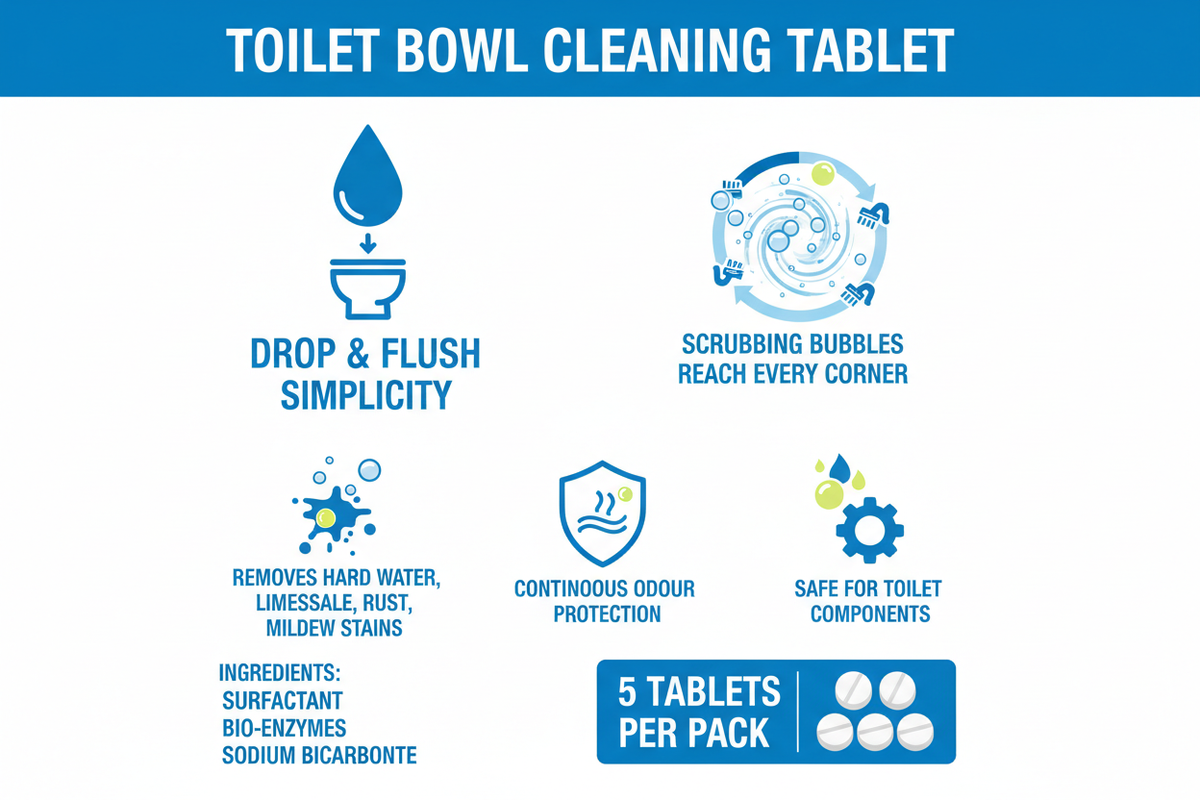 Ultra Clean Toilet Bowl Tablets – Drop & Flush, 5-Pack