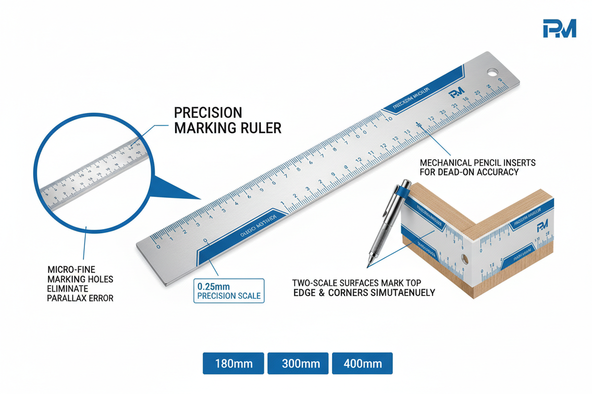 Ultra Precision Marking Ruler – 0.25mm, 4 Sizes, No Parallax