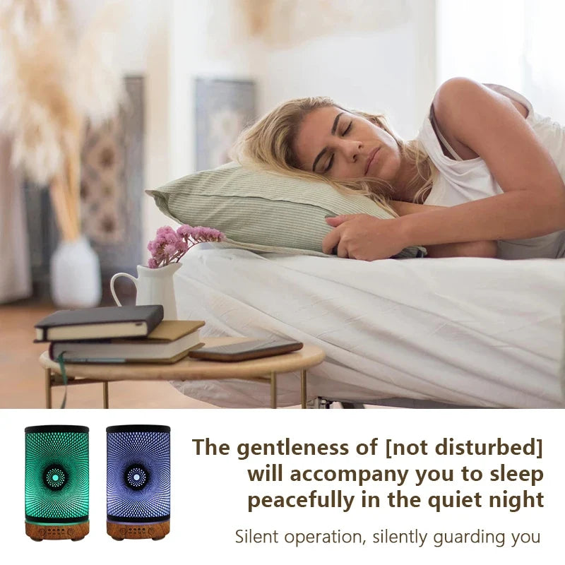 Wrought Iron Aroma Diffuser 100ml Ultrasonic Humidifier & 7-Color LED Light