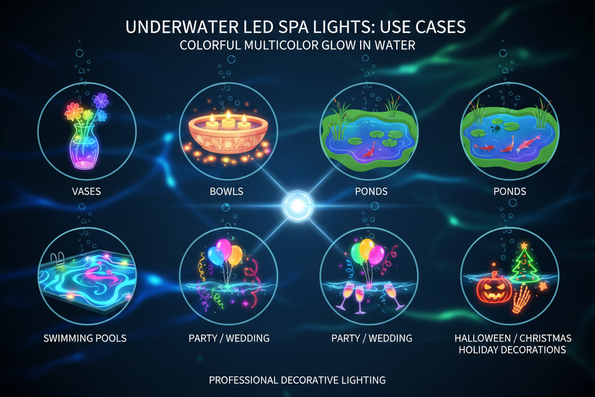 Underwater Spa Light – 16 Colors, Remote, IP68 Waterproof