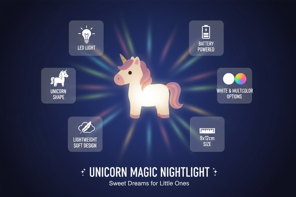 Unicorn Magic Light – LED Nightlight, White & Multicolor