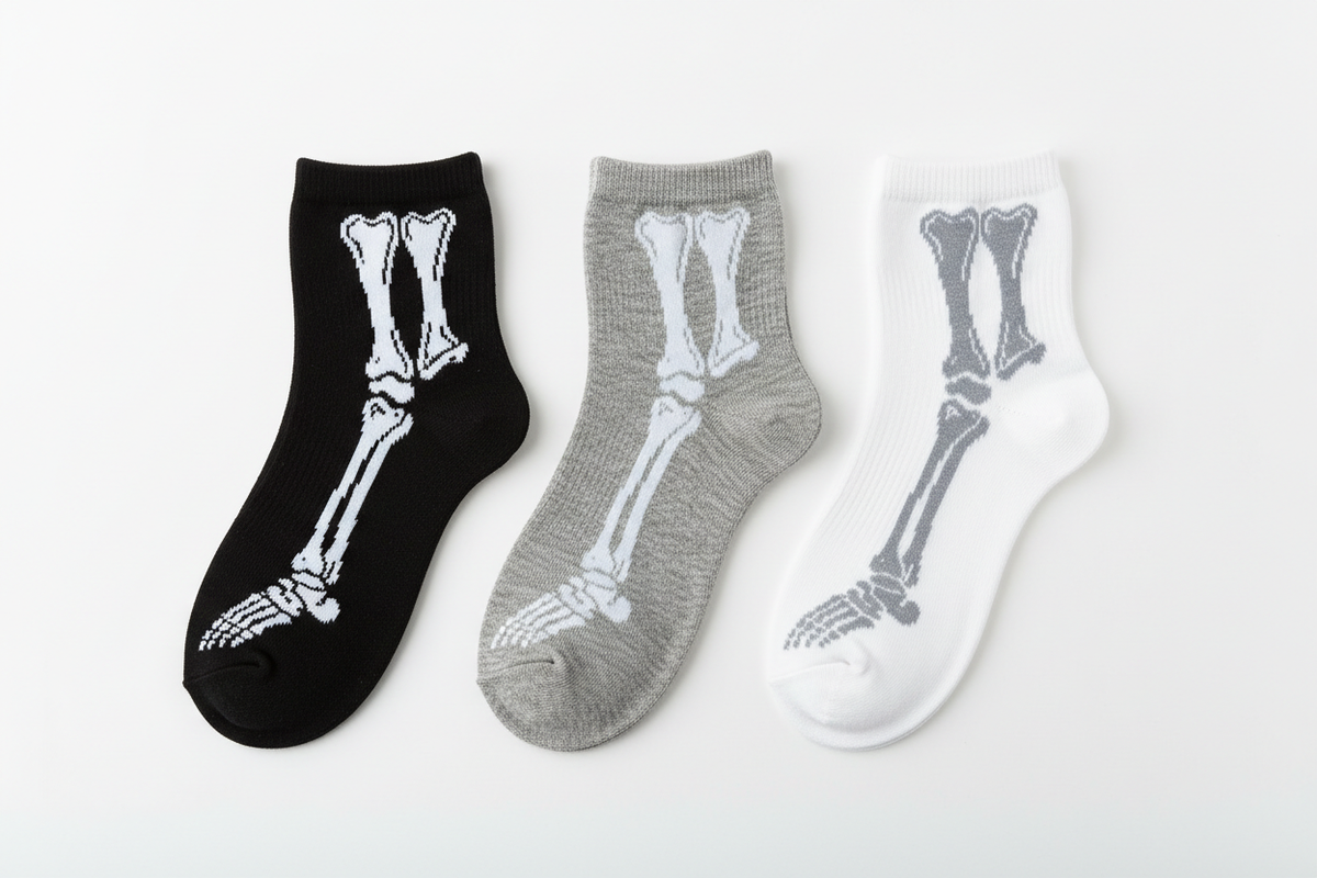 Unisex Ankle Bone Socks – Skeleton Print, 3 Colors