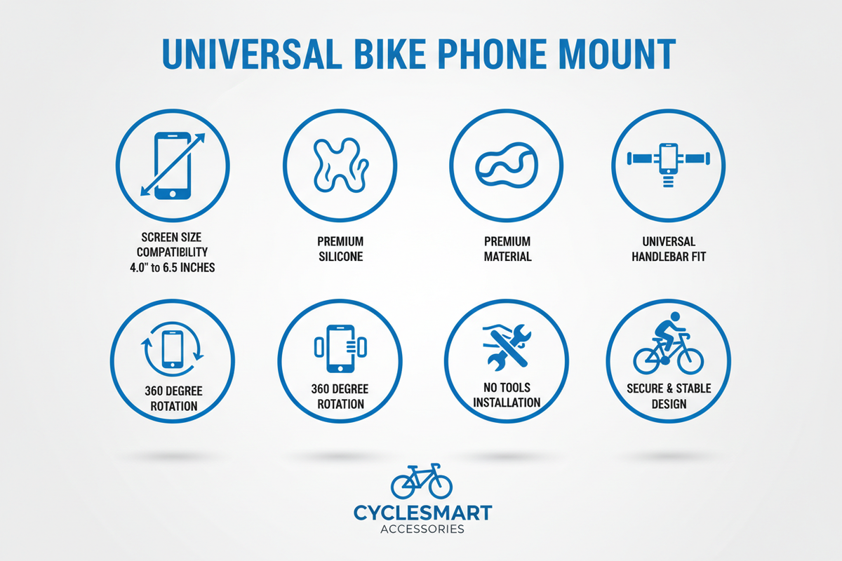 Universal 360° Bike Phone Mount – Silicone, All Handlebars