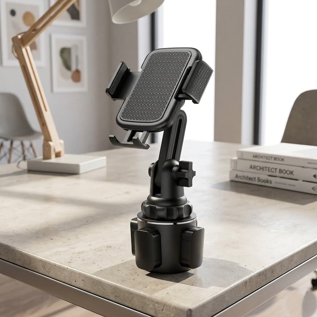 Universal Cup Holder Phone Mount – 360° Rotation, Type A/B