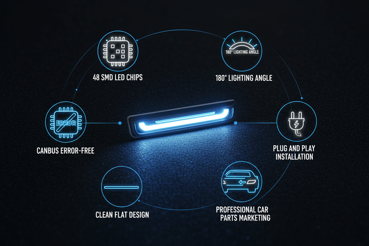 Universal LED Taillights – 48 SMD Chips, Plug & Play