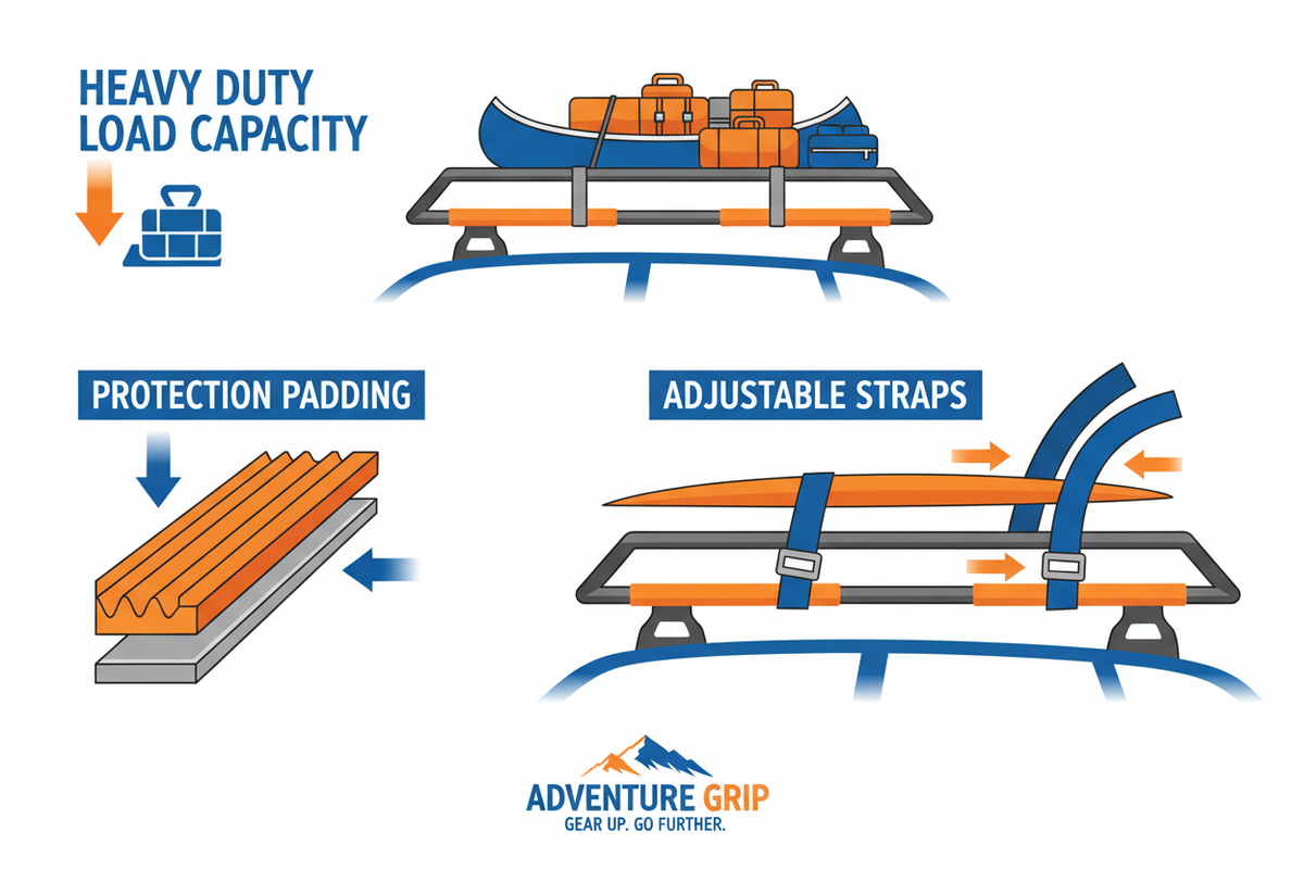 Universal Padded Car Roof Rack for Surfboards & Boards