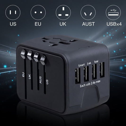 Universal Smart Travel Adapter – 150 Countries 4 USB Ports