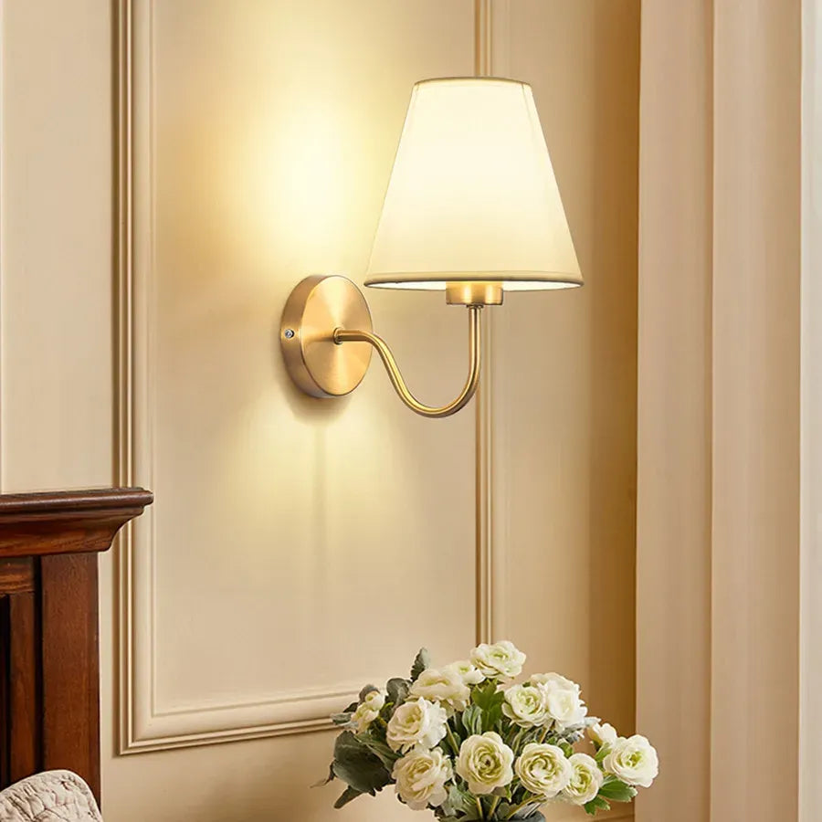 Modern Fabric Wall Sconce – Retro Bedside Wall Lamp