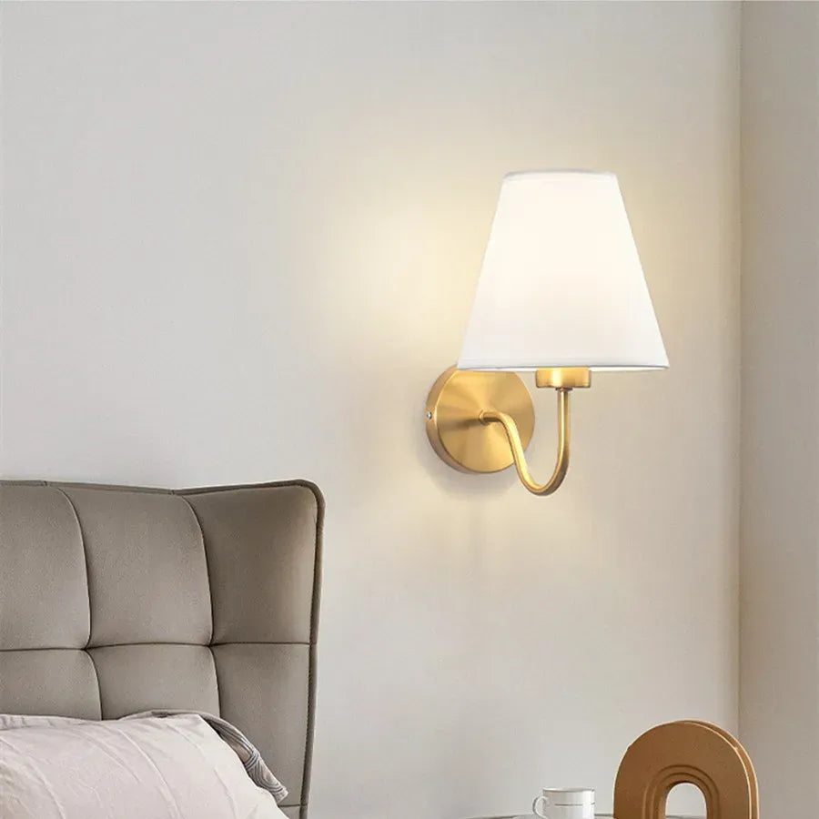 Modern Fabric Wall Sconce – Retro Bedside Wall Lamp