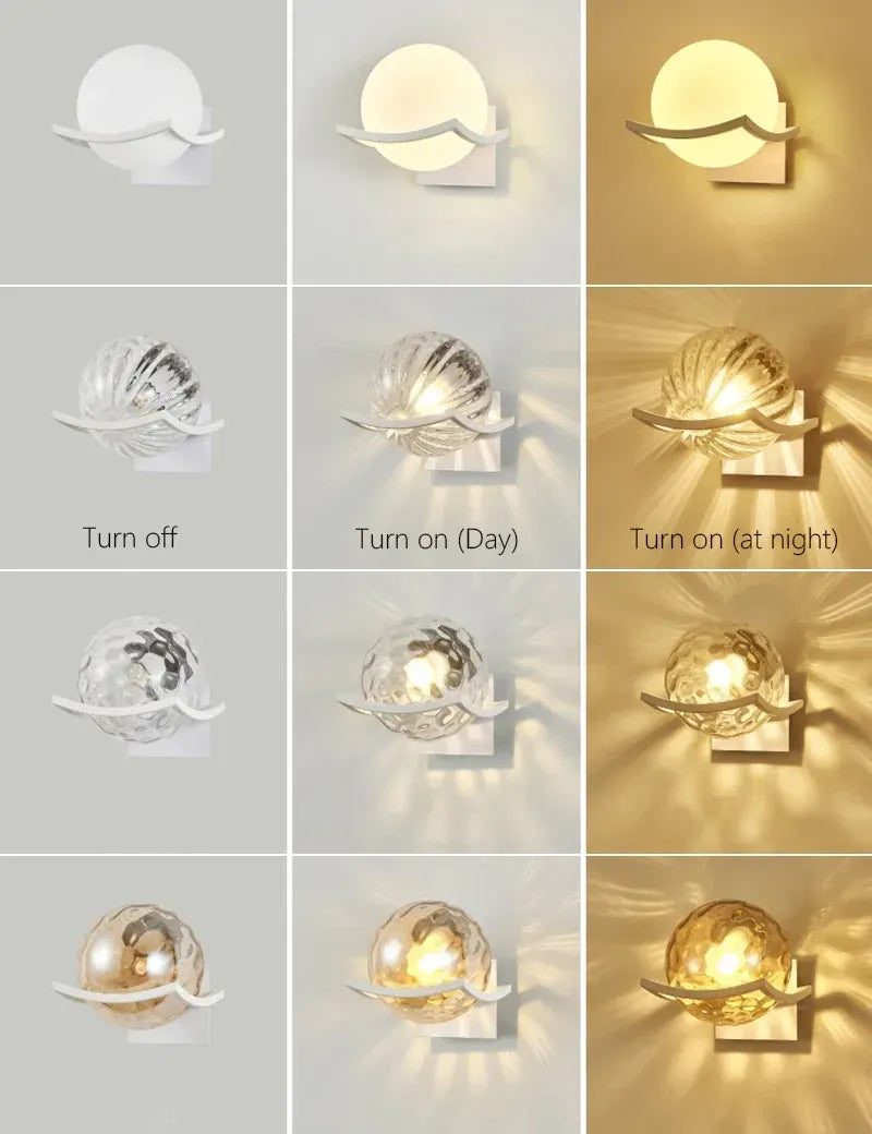 Post-Modern Moon LED Wall Lamp – Glass Globe Sconce