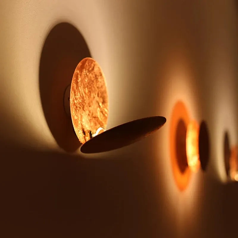 Moon Eclipse LED Wall Sconce – Modern Gold Round Lamp
