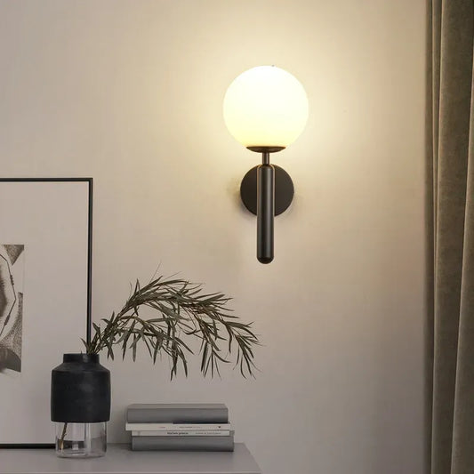 Modern Brass Globe Wall Lamp – Minimalist Wall Sconce