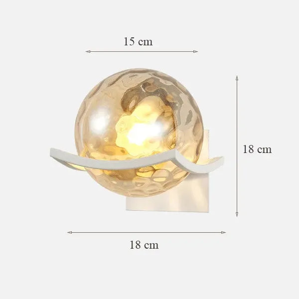 Post-Modern Moon LED Wall Lamp – Glass Globe Sconce