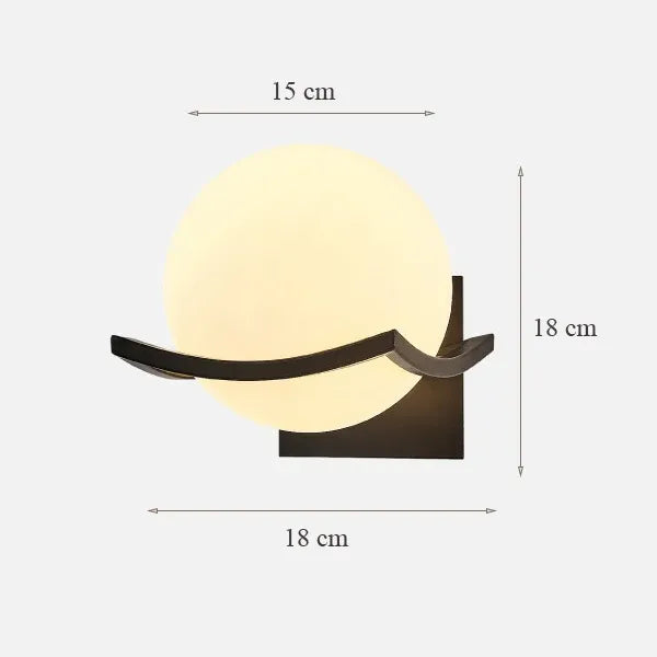 Post-Modern Moon LED Wall Lamp – Glass Globe Sconce