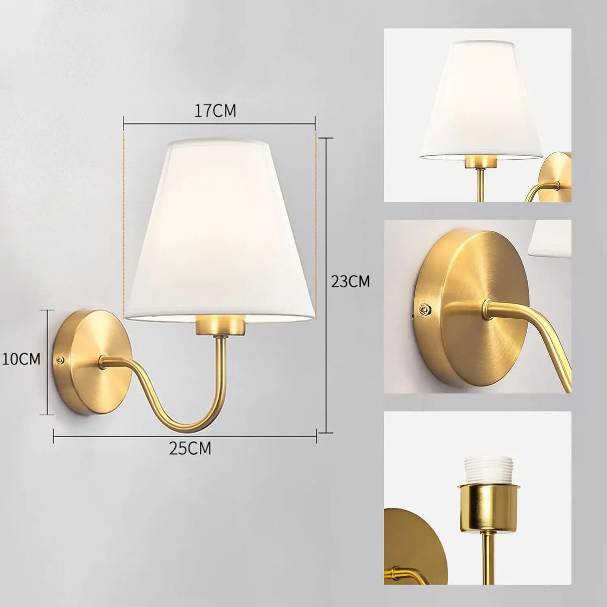 Modern Fabric Wall Sconce – Retro Bedside Wall Lamp
