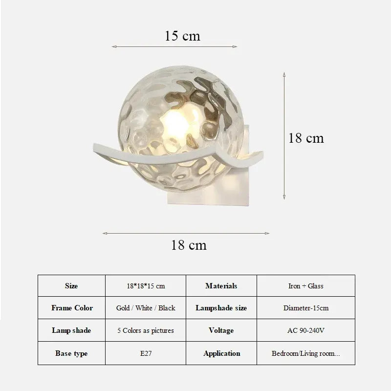 Post-Modern Moon LED Wall Lamp – Glass Globe Sconce