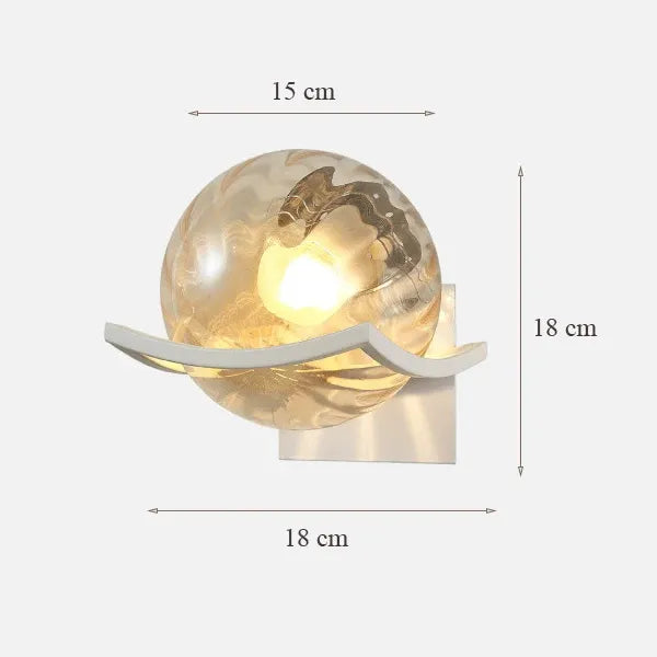 Post-Modern Moon LED Wall Lamp – Glass Globe Sconce