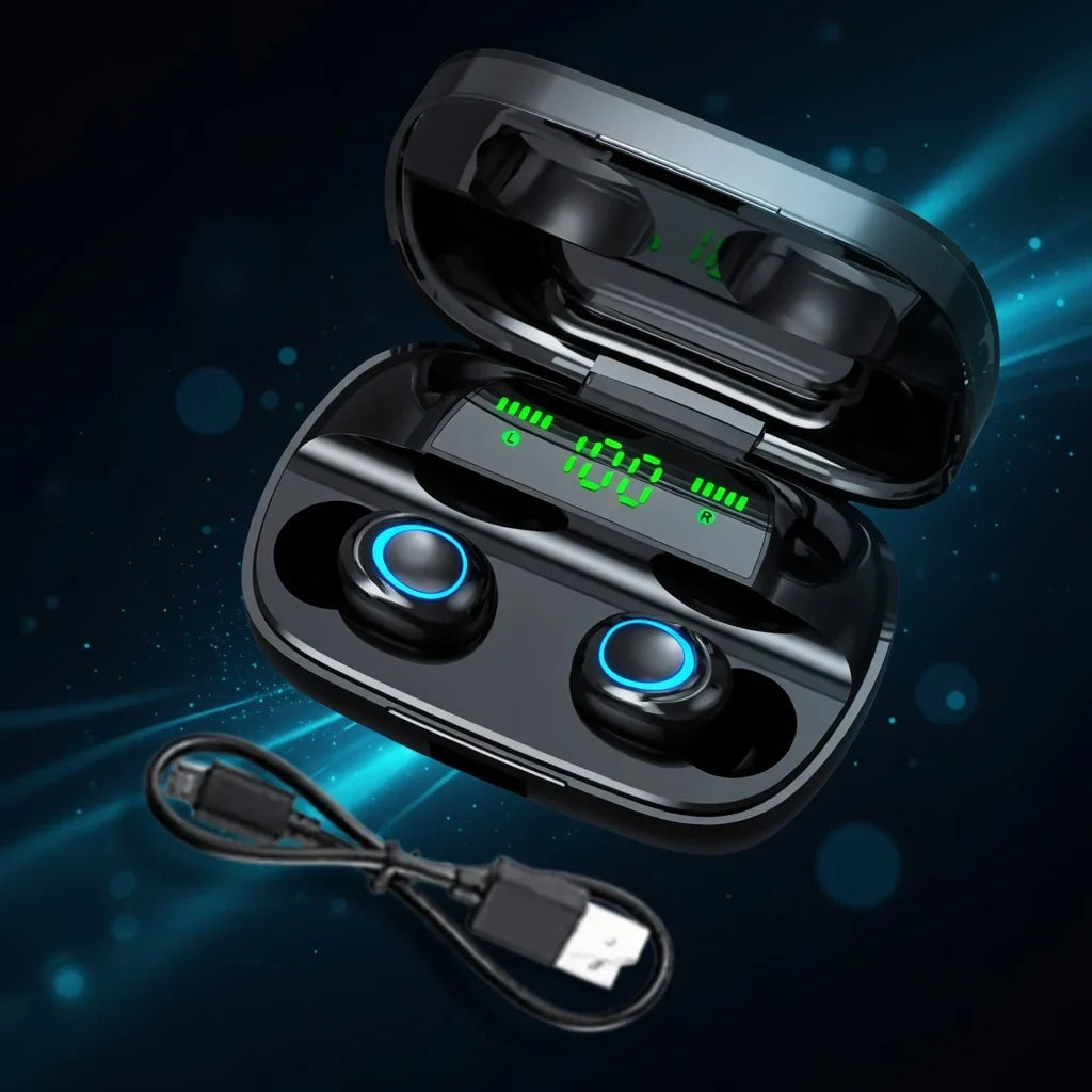 Waterproof Bluetooth 5.0 Earbuds – Touch Control, IPX-7, 60Hr