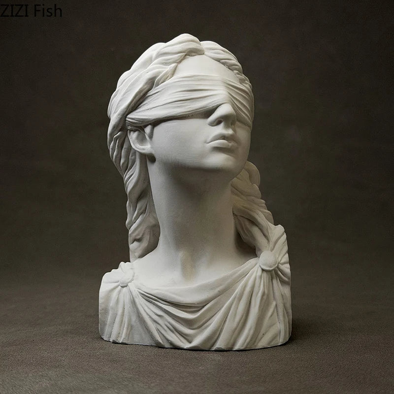 Themis Bust Sculpture – Classical Justice Resin Accent