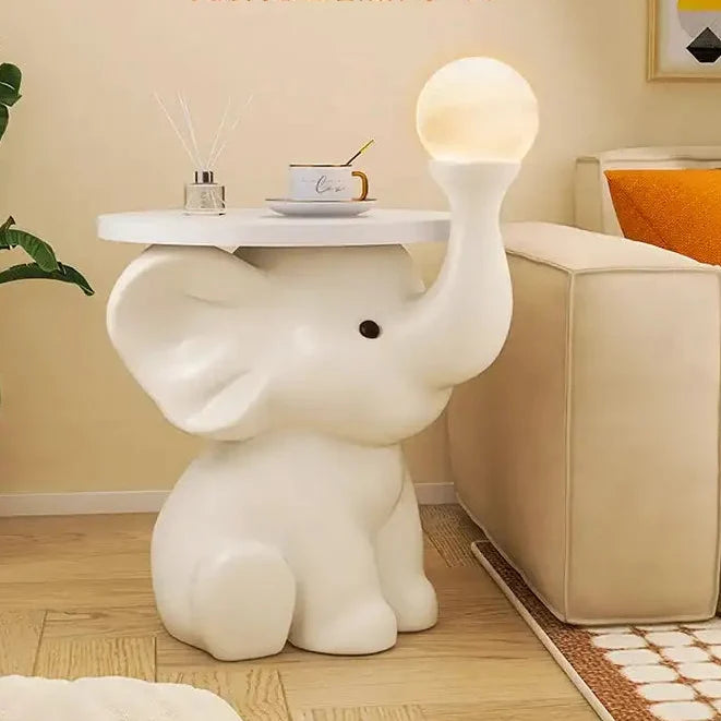 Elephant Side Table Lamp – Decorative Resin Accent Table