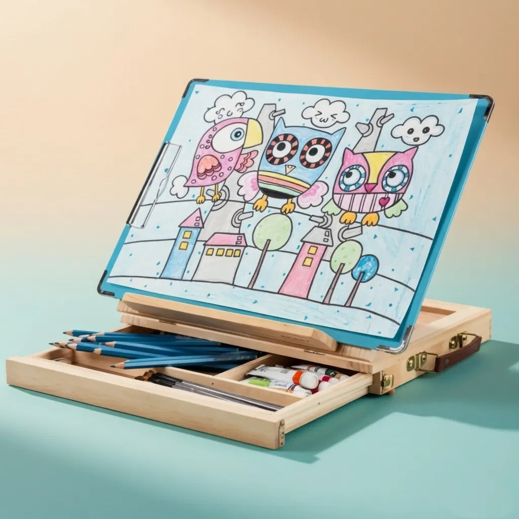 Wooden Art Easel with Storage Drawer – Foldable & Portable