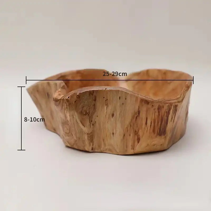 Handmade Natural Wood Fruit Tray - Irregular Bowl for Serving