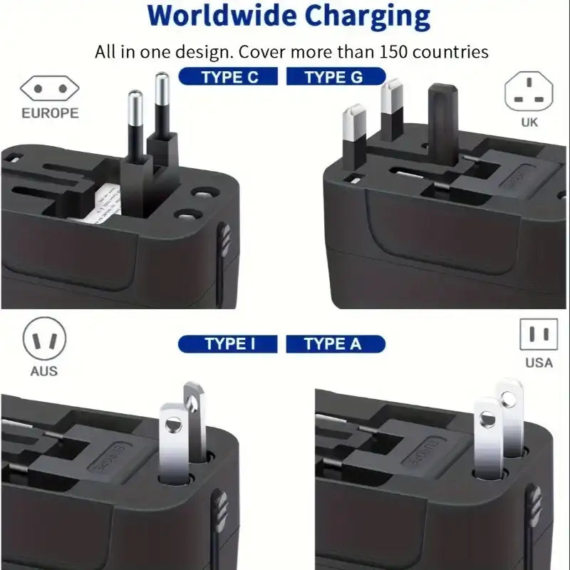 Universal Travel Adapter - Dual USB, Surge Protection