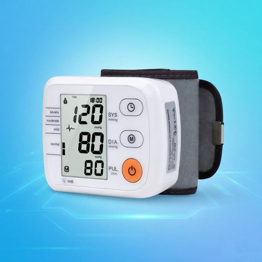 Wrist Blood Pressure Monitor – 120 Memory LCD Irregular HR