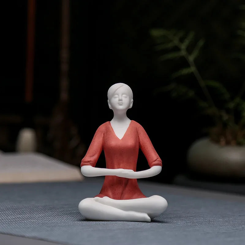 Zen Yoga Figurine Set – Minimalist Ceramic Meditation Sculpture