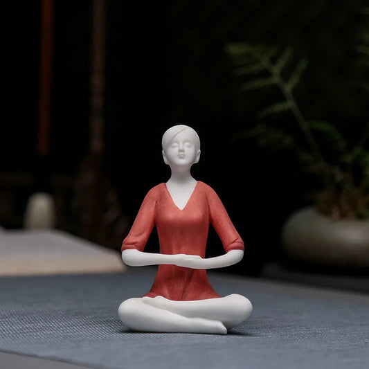 Zen Yoga Figurine Set – Minimalist Ceramic Meditation Sculpture
