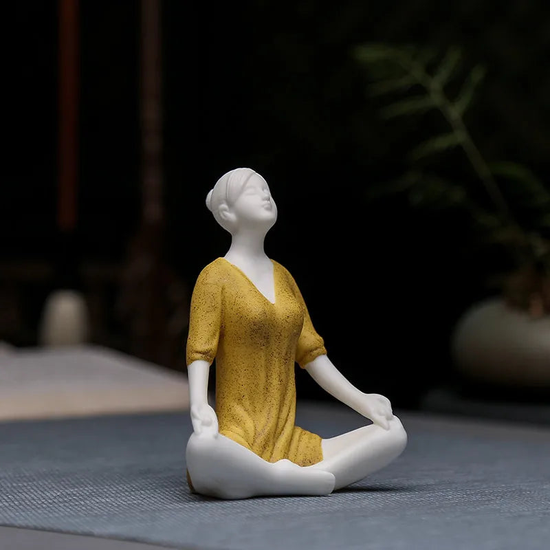 Zen Yoga Figurine Set – Minimalist Ceramic Meditation Sculpture