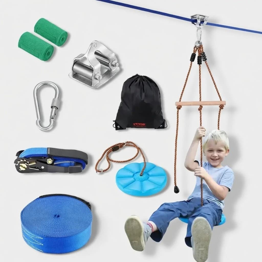 Zipline Kit for Kids & Adults – 52ft Backyard Zip Line Set