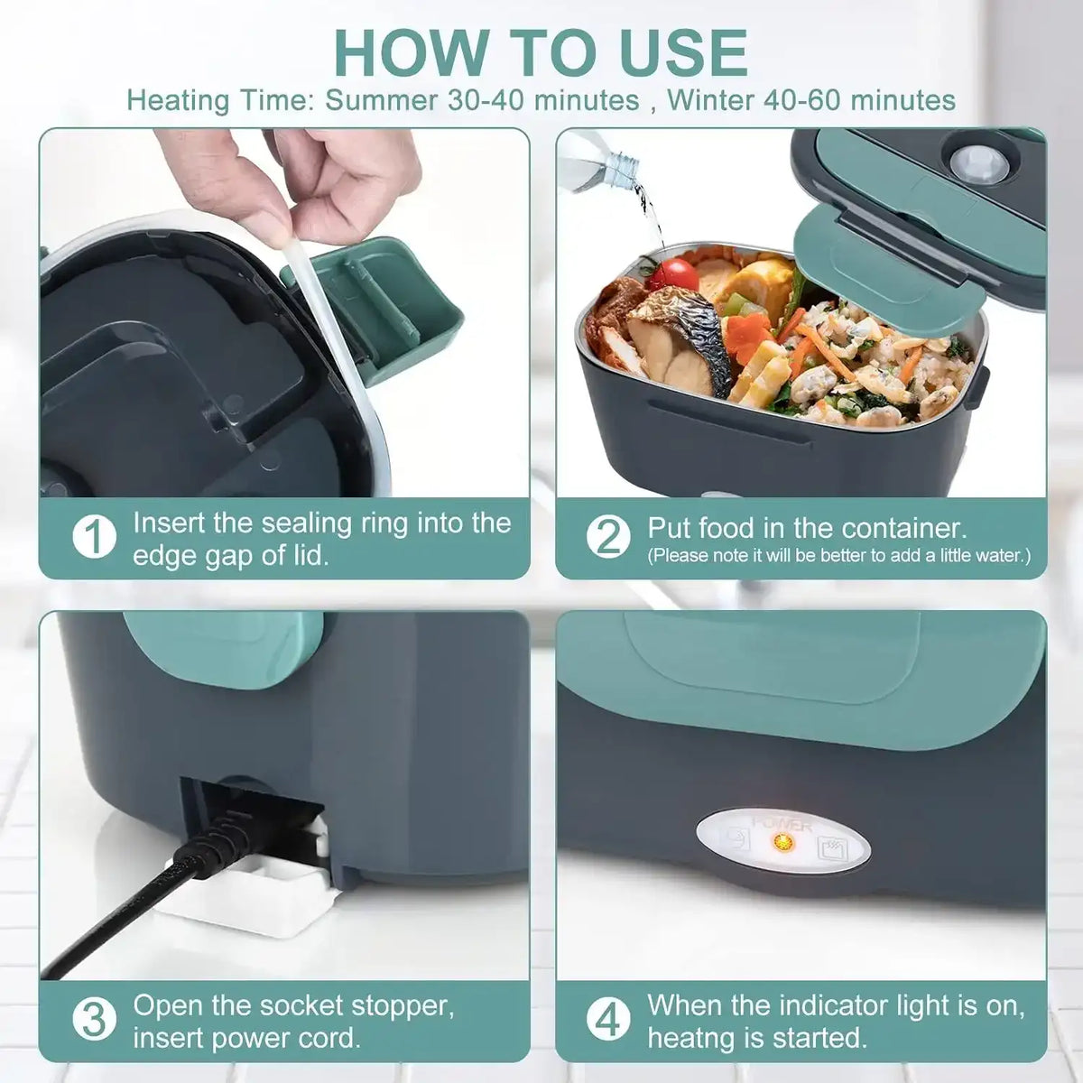 Electric Lunch Box 1.5L - Portable Food Heater, Car & Home Use
