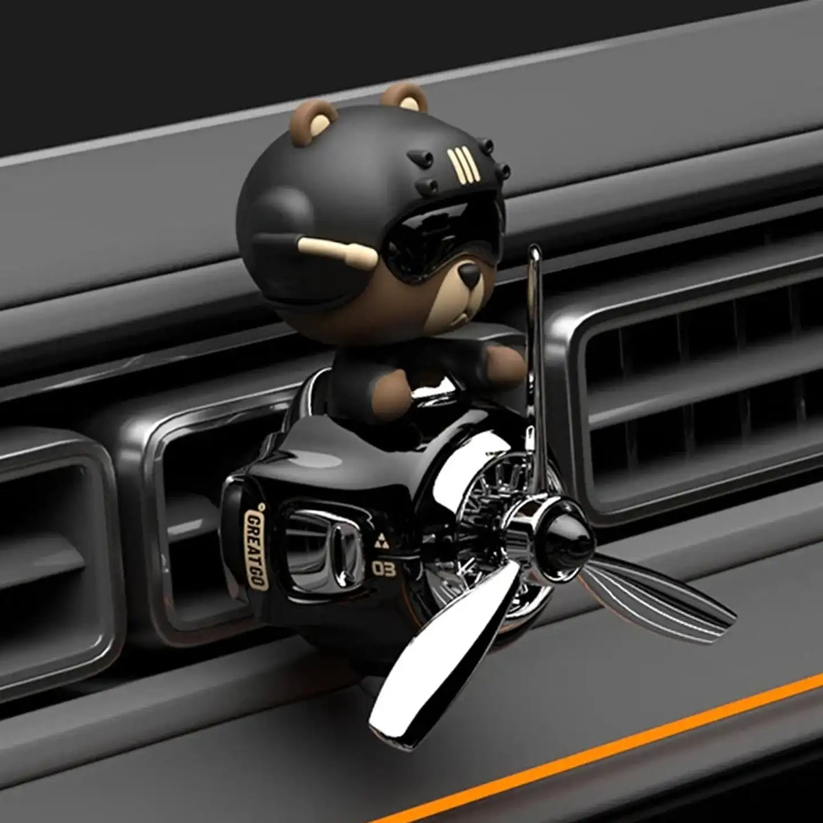 Bobblehead Pilot Car Vent Air Freshener - spinning propeller