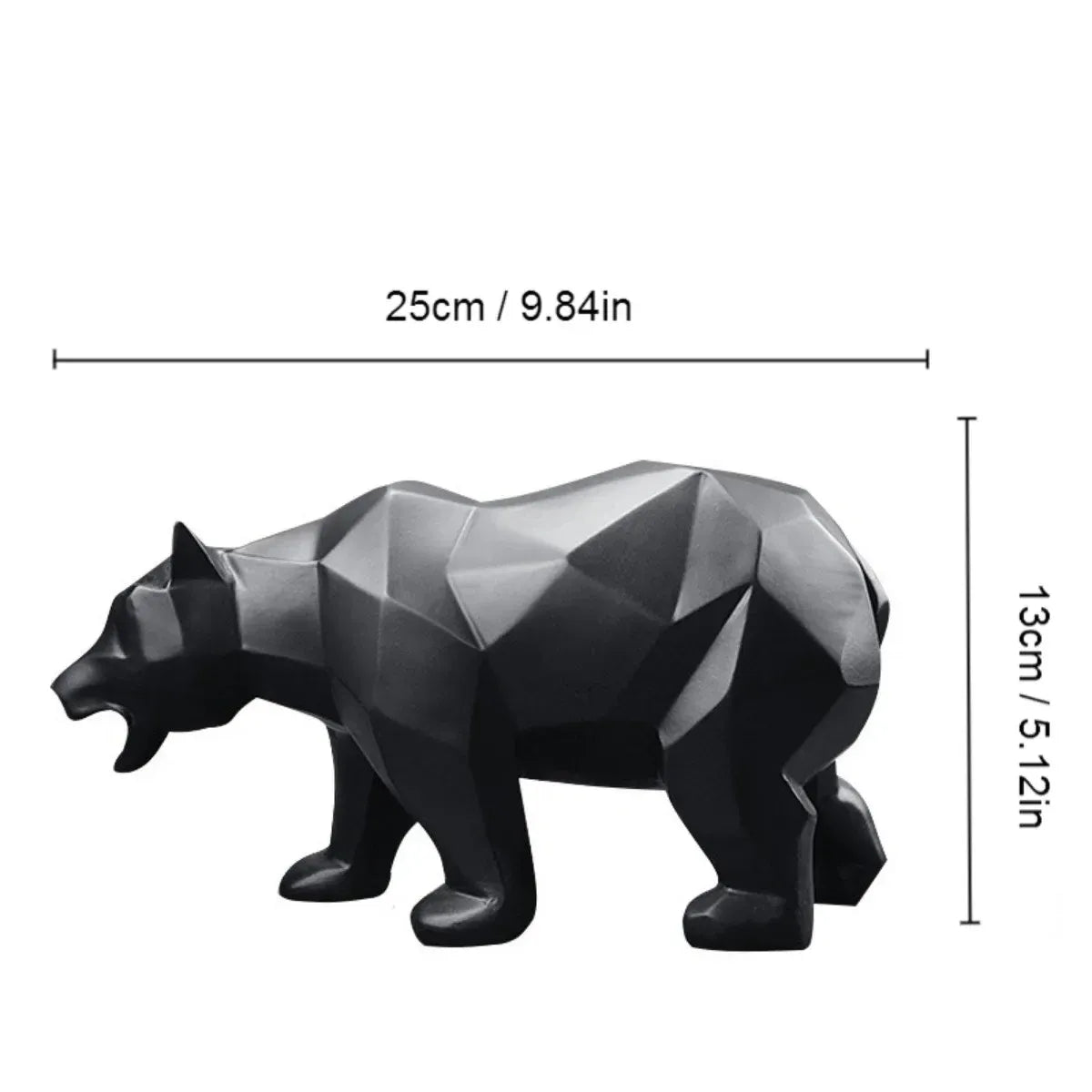 Modern Geometric Bear Sculpture – Nordic Resin Statue