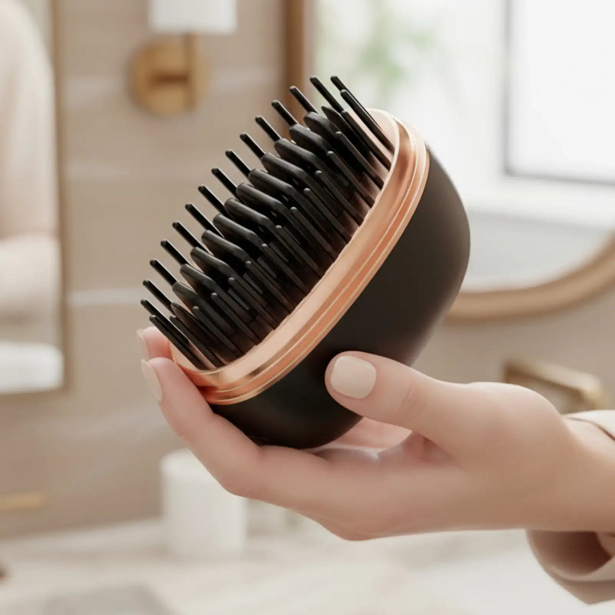 Cordless Mini Hair Straightener Brush with 3-Heat Settings