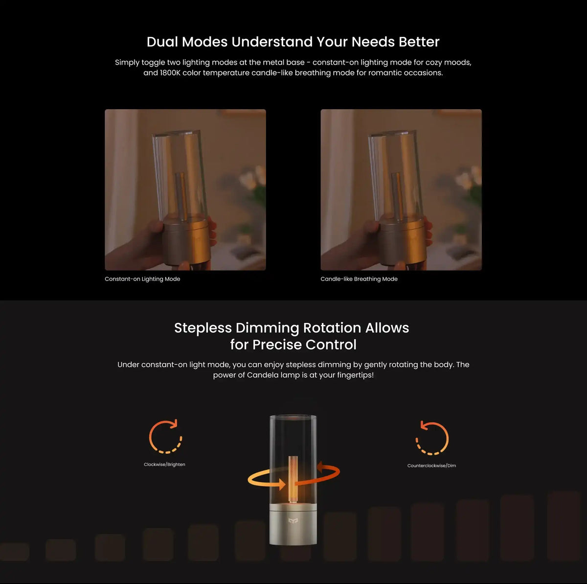 Rechargeable Candle Lamp -LED Atmosphere Night Light