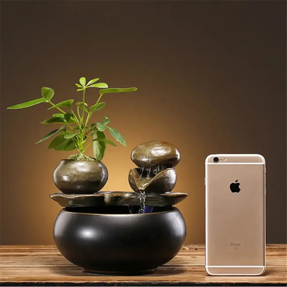 Ceramic Zen Cat Water Fountain Silent Desktop Waterfall Pet Drinker Lead-Free